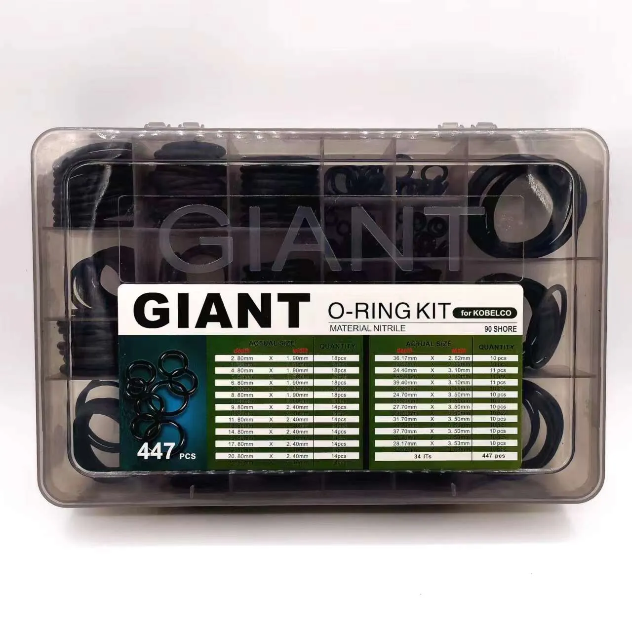 Giant Gland NBR O Ring Box Black For Excavator Daewoo Doosan